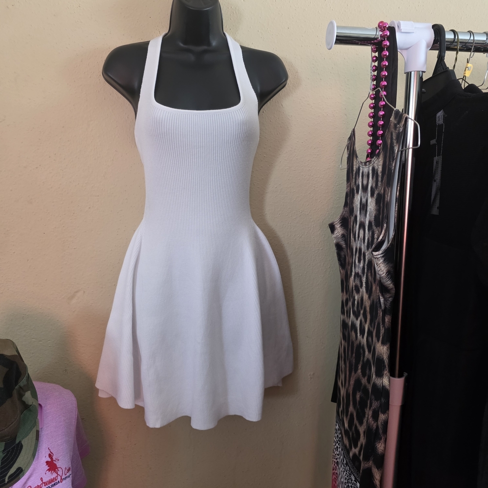 Windsor White Halter Midi Dress